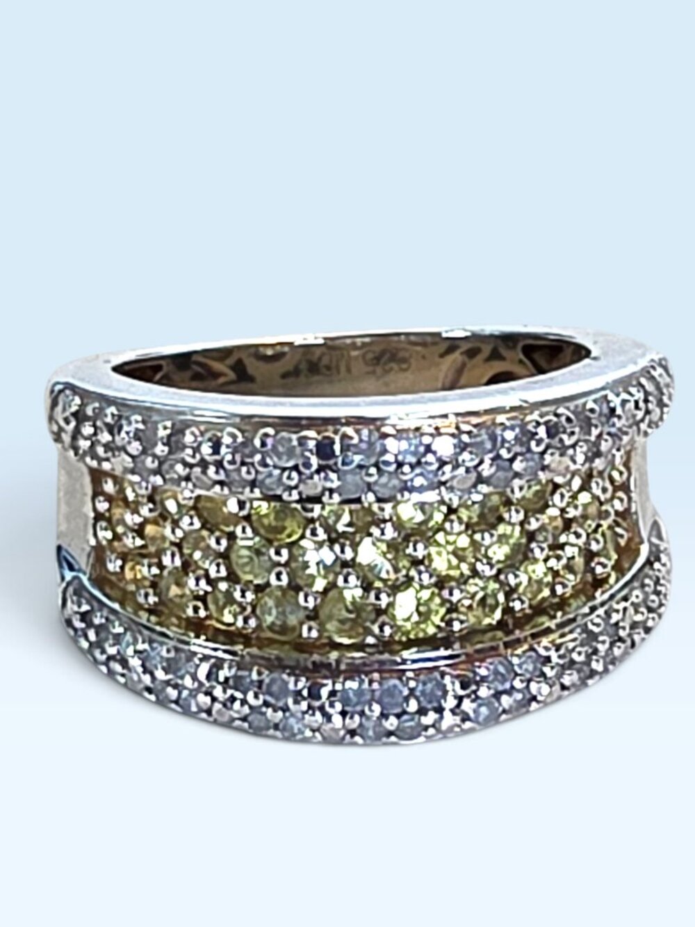 Vintage Michael Drechsler Yellow Sapphire & Diamond Statement Ring